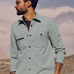 Casual Men Woven Overshirt-image-36