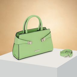 Forever Glam by Pantaloons Colourblocked PU Structured Sling Bag with Applique-3