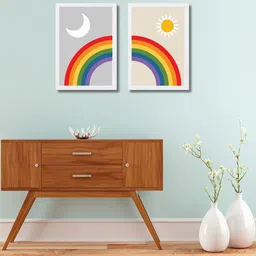 Aisha Decorz Set of 2 Piece Wood Abstract Wall Paintings-picture-34