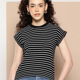 Chemistry Striped Extended Sleeves Cotton Slim Fit T-shirt-picture-34