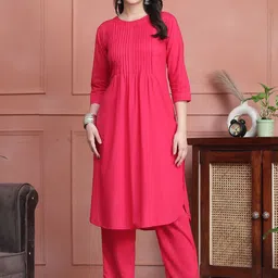 SOUNDARYA Pure Cotton Straight Kurta With Trouser-image-21