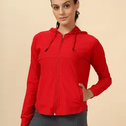 Fitkin Women Lightweight Training Hooded Sporty Jacket-image-31