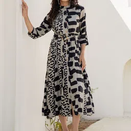 ZUMMER Animal Print Fit & Flare Midi Dress-picture-31