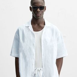 MISCHIEF MONKEY Men Classic Fit Solid Cuban Collar Cotton Casual Shirt-image-89