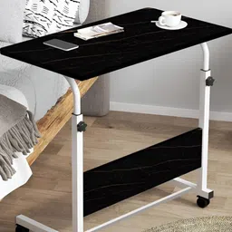 Torche Black Height Adjustable Movable Multipurpose Study Table With Wheels-12