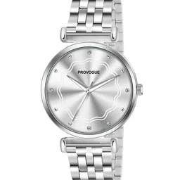 Provogue Women Brass Patterned Dial & Stainless Steel Wrap Around Straps Analogue Watch PR-LR015-SLV-CH-image-92