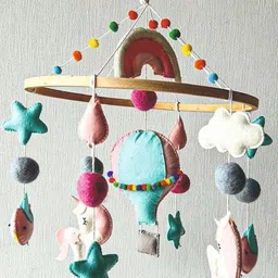 BABBLE WRAP Infants Hand Stitch Nursery Musical Cot Mobile Arm Battery Operated Music Box-4