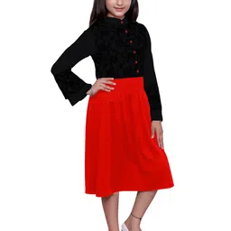 FELLAMO Colourblocked Georgette Fit & Flare Midi Dress image 3