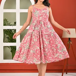 KEIYONA Women Floral Printed Tiered Fit and Flare Midi Dress-picture-18