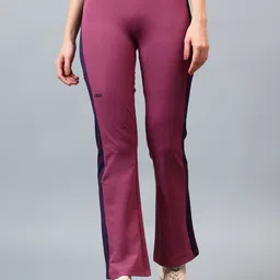 DIDA Women Colourblocked Ankle-Length Dry Fit Flared Gym Tight-image-83