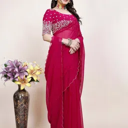 K 5 Fashion Embroidered Pure Georgette Saree-picture-35