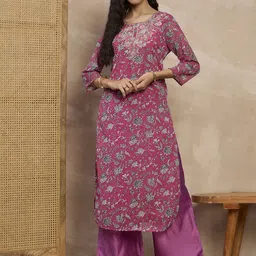 all about you Women Floral Printed Regular Kurta with Palazzos-image-77