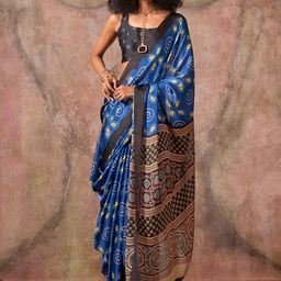 Sangria Women Ethnic Printed Saree With Blouse Piece-image-101