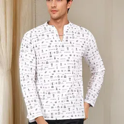 Anouk Ethnic Motifs Printed Mandarin Collar Pure Cotton Kurta-49