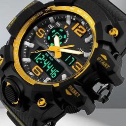 Otage Men Patterned Dial & Textured Straps Analogue and Digital Watch Otg- 1155 Gold image 5