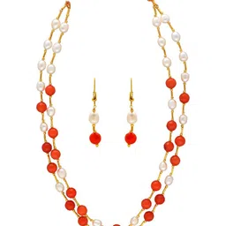 Sri Jagdamba Pearls Dealer Gold-Plated Beaded Jewellery Set-image-38