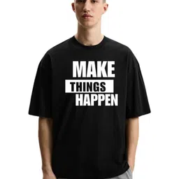 Fashnobic Men Typography Printed Round Neck Cotton Oversized T-shirt-image-19