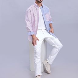Tommy Hilfiger Men Straight Boxy Opaque Colourblocked Casual Shirt-image-89