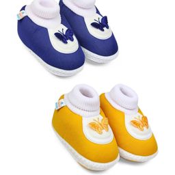 NESKA MODA Unisex Kids Pack Of 2 Cotton Butterfly Booties-picture-37