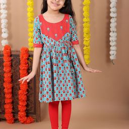 Sangria Girls Printed Pure Cotton Kurta Sets-picture-18