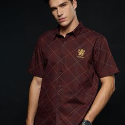 The Souled Store Harry Potter Checked Gryffindor Argyle Embroidered Pure Cotton Shirt-picture-27