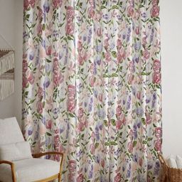 BILBERRY Furnishing by preeti grover Violet & Pink Floral Room Darkening Window Curtain-image-95