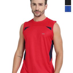 FTX Men Pack of 3 Dri-FIT Brand Logo Colourblocked Round Neck T-shirts-image-88