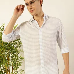 Mast & Harbour Men Premium Horizontal Stripes Opaque Striped Casual Shirt-image-9
