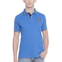 Basics Men Typography Printed Polo Collar Cotton T-shirt-image-29