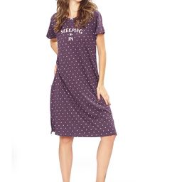 WEET Women Geometric Printed Round Neck Pure Cotton T-shirt Nightdress-picture-16