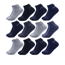 Akeeta Unisex Set Of 12 Striped Cotton Ankle Length Socks-picture-24