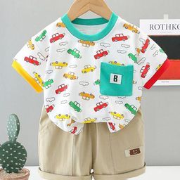 POP STREET KIDS Boys Printed Round Neck T-shirt With Shorts-image-91
