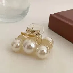 Radhya Accessories Women Pack of 2 Coined Pearl Hair Claws-23