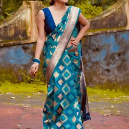 AMRUTKALA SAREES Woven Design Silk Blend Saree-picture-42