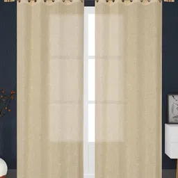 Banchmark Home Furnishings Cream-Coloured Set of 2 Sheer Window Curtain-14