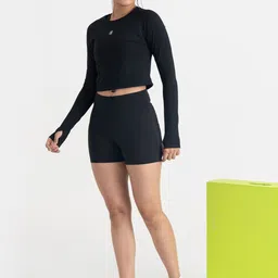 Hunnit Women Slim Fit High-Rise Training or Gym Sports Shorts with Antimicrobial Technology-image-99