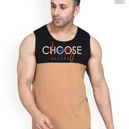 SLOWLORIS Pack Of 2 Printed Combed Cotton Gym Vests VSL26 CMB(CHS BLACKRUST)(KEEP WHITE)-image-81