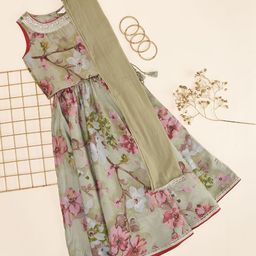 AKKRITI BY PANTALOONS Girls Printed Sequinned Ready to Wear Lehenga & Blouse With Dupatta-picture-17