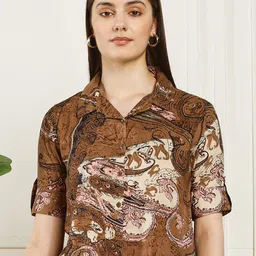 HANDICRAFT PALACE Print Roll-Up Sleeves Cotton Tank Crop Top-image-23