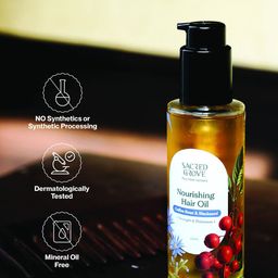 SACRED GROVE Nourishing Hair Oil With Coffee Been & Blackseed - 100 ml image 2