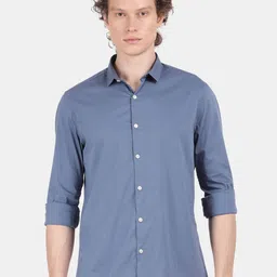 Blu MNKY Men Solid Regular Shirt-image-18