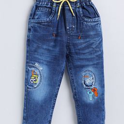 Here&Now X Denikid Boys Pure Cotton Low Distress Heavy Fade Embroidered Jeans-picture-26