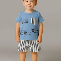 BAESD Unisex Kids Printed T-shirt with Shorts-16