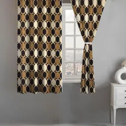 Lunar Days Brown Set of 2 Floral Room Darkening Window Curtain-image-23