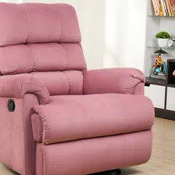 SOLIS Royale - The Desired Comfort Mauve Fabric Manual Recliner Sofa Chair-image-9