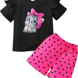 KEESOR Girls Printed T-shirt with Shorts-image-37