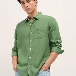 THE BEAR HOUSE Spread Collar Slim Fit Casual Shirt-image-49