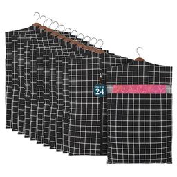 Kuber Industries Black Set of 24 Regular Hanging Saree Cover Multi-Utility Organisers-47