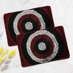 Kuber Industries Grey & Maroon 2 Pieces Printed Anti Skid Door Mats-image-69