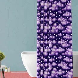 ArtzFolio Purple and White Geometric Printed Waterproof Shower Curtain-image-33